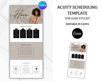 Acuity Scheduling template hair stylist website banner, Canva template Acuity booking site, Acuity design Website template, DIY Acuity site