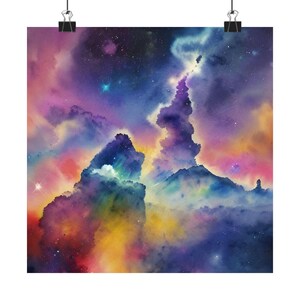 Galaxy Space Art Print: Sci-Fi Astronomy Matte Vertical Poster