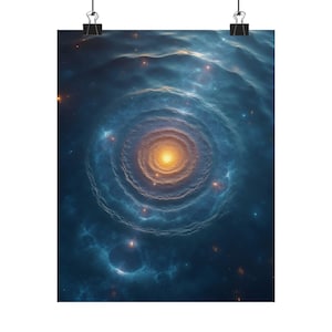 Celestial Space Poster: Sun, Stars, Galaxy Wall Art
