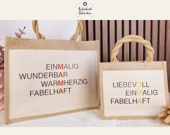 Jutetasche personalisiert, Geschenk Muttertag, Geburtstagsgeschenk Oma, Mama, Tragetasche, Muttertagsgeschenk, Feiertag, Frau, Geburtstag