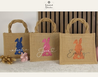 Ostertasche personalisiert für Kinder, Jutetasche Ostern, Geschenktasche, Osterkorb, Jutebeutel, Osterbeutel, Osterhase mit Namen, Geschenk