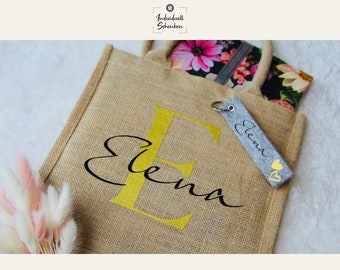 Gift bag personalized with name, gift bag, gift bag, give away, jute, birthday, Christmas, wedding, pension, wife, for her