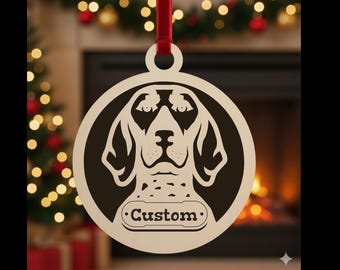 Personalized Bluetick Coonhound Christmas Ornament – 2-Layer Laser Engraved