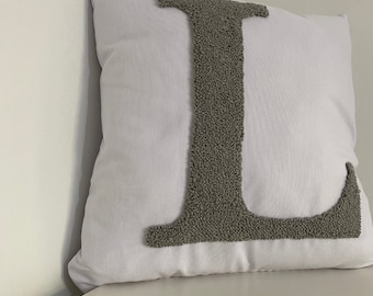 Almohada con letras bordadas, almohada personalizada con aguja perforadora, idea de regalo para bebés recién nacidos, funda de almohada con letras personalizadas, decoración de la habitación del bebé, regalo de guardería