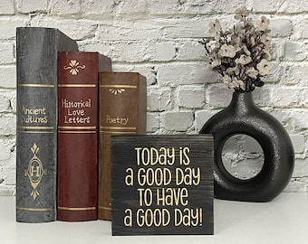 Engraved Wooden Sign: Inspirational Desk Decor, Office Gift