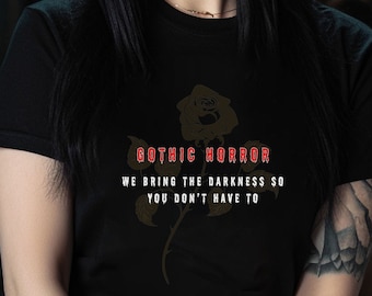 Gothic Horror T-Shirt: Faded Rose Graphic Tee