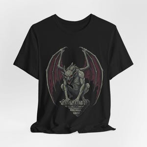 Gothic Gargoyle T-Shirt – Red Eyes, Winged Design image 4