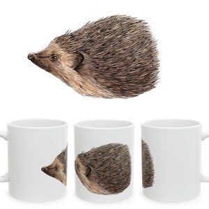 Hedgehog mug, a cute ink and watercolour art of a curious hedgehog | British wildlife | hedgehog art | Scottish art