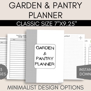 Garden and Pantry Planner  | Classic Size 7"x9.25" | Printable PDF | Instant Download