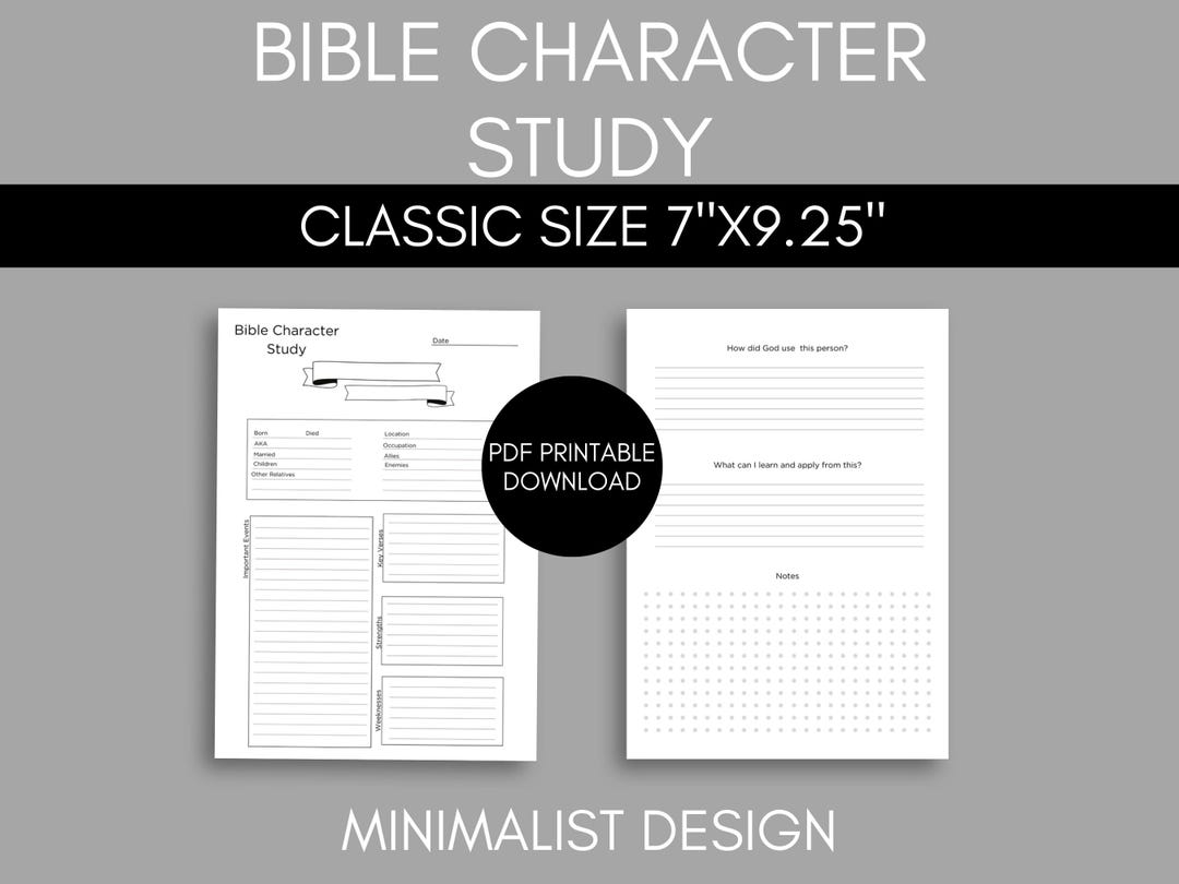 Bible Character Study | Minimalist Design | Classic (7"x9.25") - Etsy