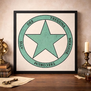 Star of Astaroth Wooden Poster | Bedknobs & Broomsticks Inspired Wall Art | Disney Film History Decor