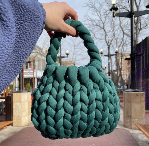 Hand Crochet Chunky Bag Chunky Knit Bag, Boho Bubble Bag