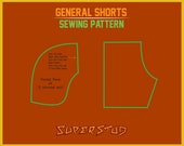 General Shorts Digital Sewing Pattern  | small- Large Size| Mens Sewing Pattern | Sportswear | Activewear | Nightwear | Running Shorts