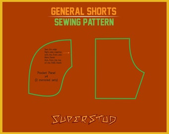 General Shorts Digital Sewing Pattern  | small- Large Size| Mens Sewing Pattern | Sportswear | Activewear | Nightwear | Running Shorts