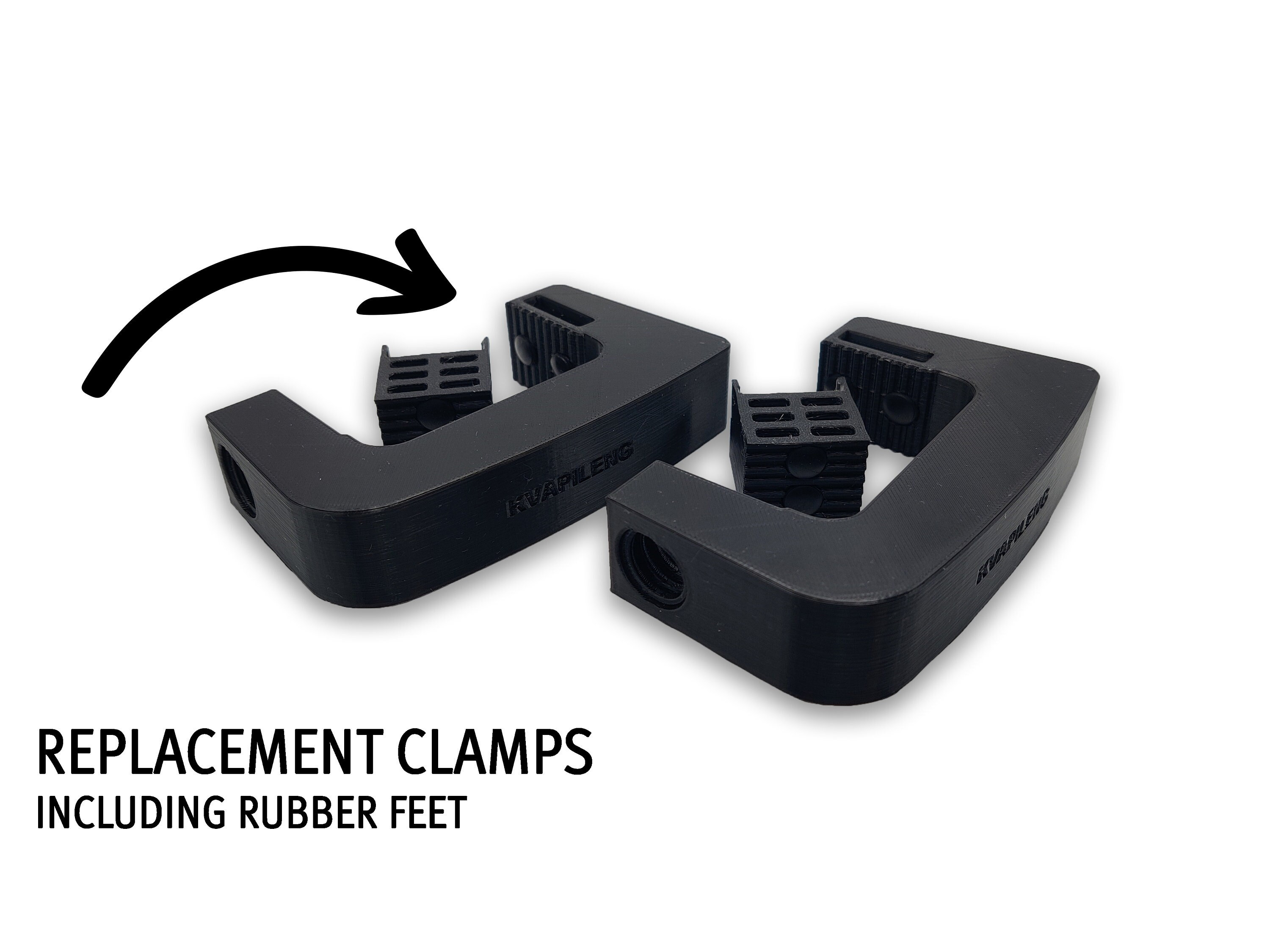 Logitech G25 / G27 / G29 / G920 1 set, Replacement clamp including rubber feet, 1 set = 2 clamps