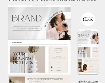 Acuity Booking, Canva Template, Booking Website Template, Editable, Acuity Template, Booking Site Template, Lash Tech, Hairstylist, NailTech