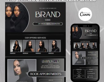 Acuity Booking, Canva Template, Booking Website Template, Editable, Acuity Template, Booking Site Template, Lash Tech, Hairstylist, NailTech