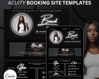 Acuity Booking, Canva Template, Booking Website Template, Editable, Acuity Template, Booking Site Template, Lash Tech, Hairstylist, NailTech