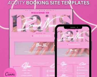 Acuity Booking, Canva Template, Booking Website Template, Editable, Acuity Template, Booking Site Template, Lash Tech, Hairstylist, NailTech
