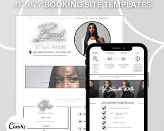 Acuity Booking, Canva Template, Booking Website Template, Editable, Acuity Template, Booking Site Template, Lash Tech, Hairstylist, NailTech