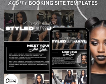 Acuity Booking, Canva Template, Booking Website Template, Editable, Acuity Template, Booking Site Template, Lash Tech, Hairstylist, NailTech