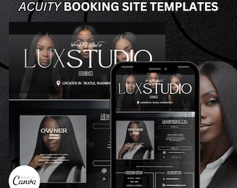 Acuity Booking, Canva Template, Booking Website Template, Editable, Acuity Template, Booking Site Template, Lash Tech, Hairstylist, NailTech