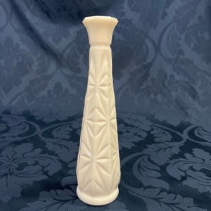 Vintage Milk Glass Vase, White Bud Vase, Hobnail Milk Glass, Vintage Wedding Decor, 9&quot;