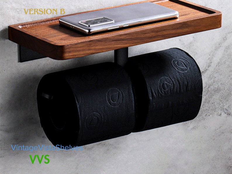 Artisanal Black Walnut Toilet Paper Stand: Elegant Wooden Holder with Creative Solid Wood Design for a Stylish and Functional Bathroom Décor image 6