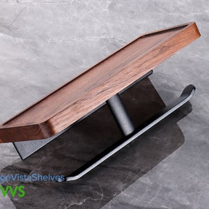 Artisanal Black Walnut Toilet Paper Stand: Elegant Wooden Holder with Creative Solid Wood Design for a Stylish and Functional Bathroom Décor 画像 4