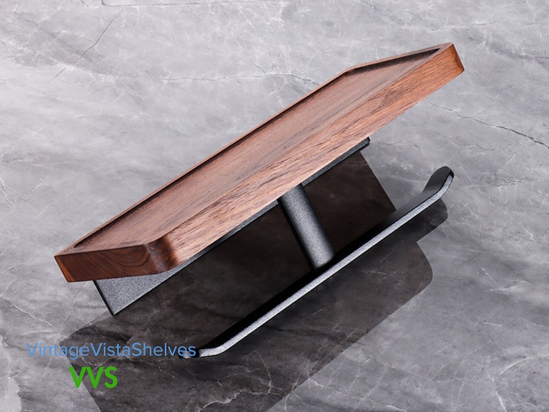 Artisanal Black Walnut Toilet Paper Stand: Elegant Wooden Holder with Creative Solid Wood Design for a Stylish and Functional Bathroom Décor 画像 4