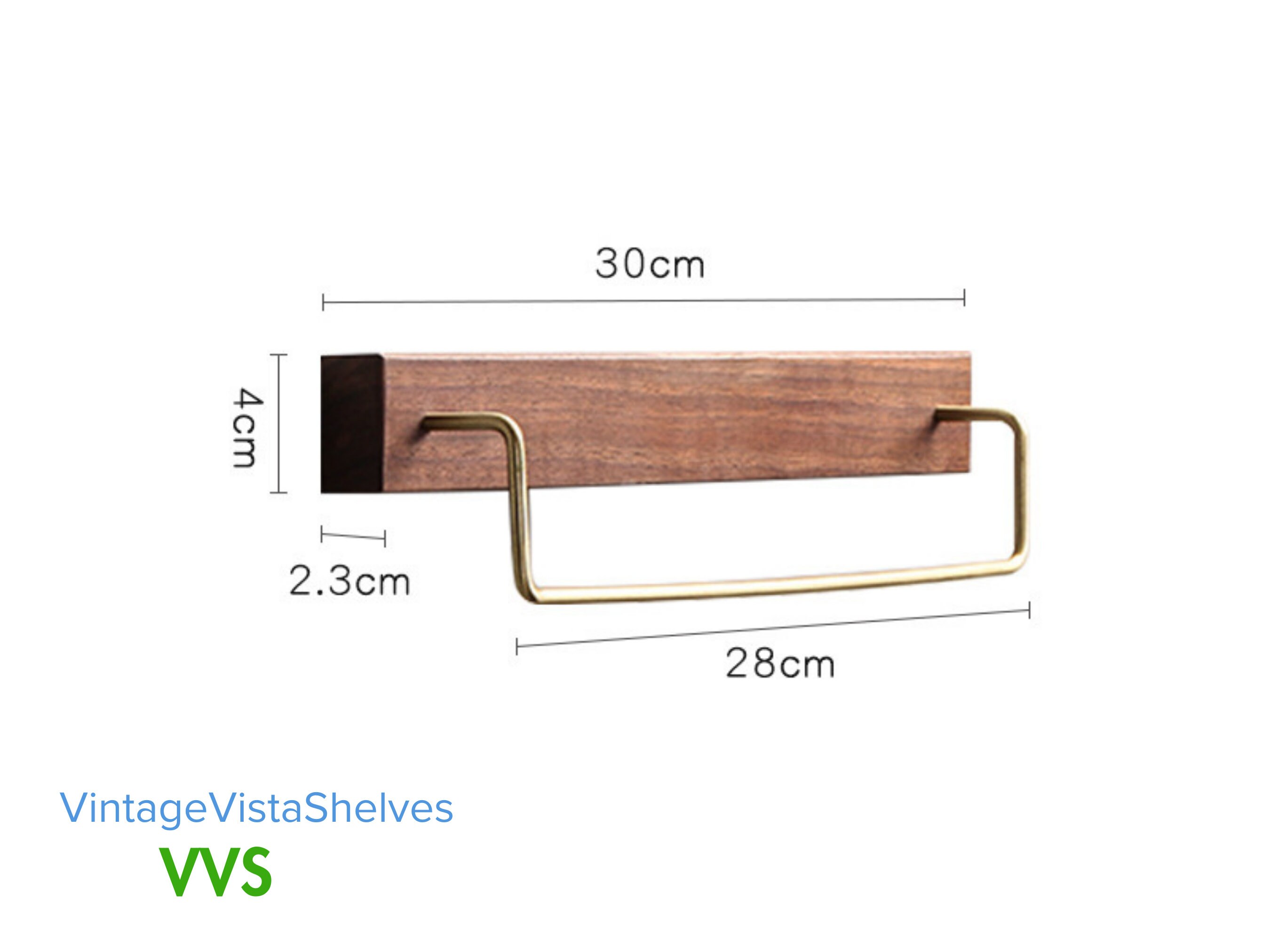 Retro Elegance: A Floating Wood Rack, Featuring a Black Walnut Wood ...