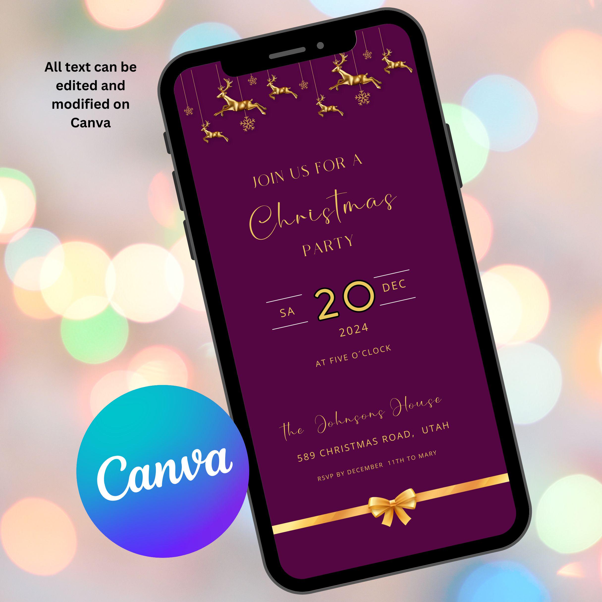 Christmas party invitation e card