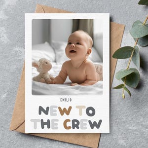 Tarjeta de nacimiento 20 piezas personalizada con foto, nombre, texto deseado Tarjeta de bebé Tarjeta de agradecimiento por nacimiento, Tarjeta A6 niña/niño, Anuncio de recién nacido