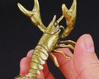 Brass Lobster Pen Holder Gift Pen Holder Pen Holder Accessory lobster Figure Desks Decoration