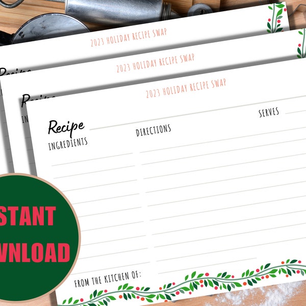 Pdf Recipe Template - Etsy