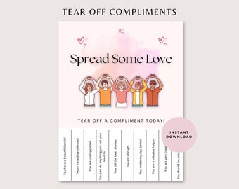 Random Acts of Kindness Flyer, Tear Off Complements, Words of Affirmation , Counselor Office Sign