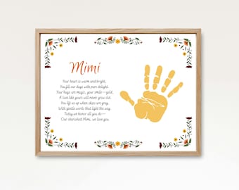 Mimi Handprint Art: Grandparent's Day Gift, DIY Keepsake (PDF Download)