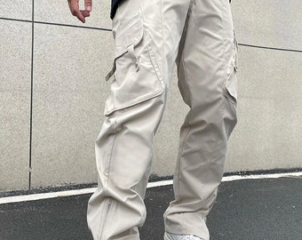 Herren-Cargohose, Streetfashion, lässige Hose mit geradem Bein, tägliche Outdoor-Kleidung.