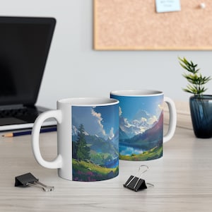 Custom Mountain Coffee Mug, Natural Scenery Mug, Wilderness Tea Cup, Original Nature Mug, Gift for Outdoorsy People, Fun Gift for Everyone