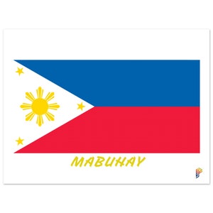 Bandera filipina Mabuhay en papel mate premium Póster