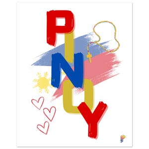 Póster de PINOY con bandera en papel mate de primera calidad