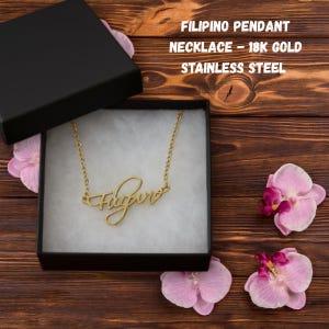Colar com pingente de aço inoxidável banhado a ouro 18k filipino