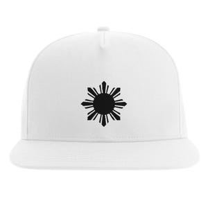 Philippine Sun Black on Snapback Flat Bill Cap