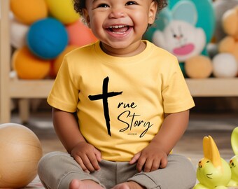 He Is Risen Easter Toddler Tee, Christian Baby Gift