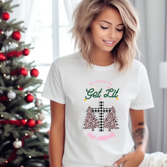 Let's Get Lit Funny Christmas Jesus Sweatshirt Let's Get Lit Funny Christmas Jesus Sweatshirt