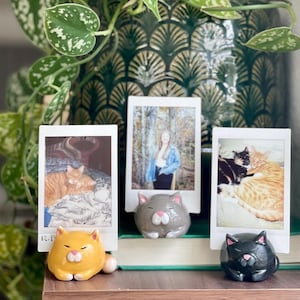 Chonky Cats: Custom Handmade Clay Photo Holder