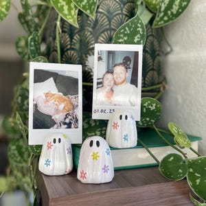 Groovy Ghosts: Handmade Clay Photo Holder