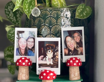 Mystical Mushroom: Handmade Clay Photo Holder