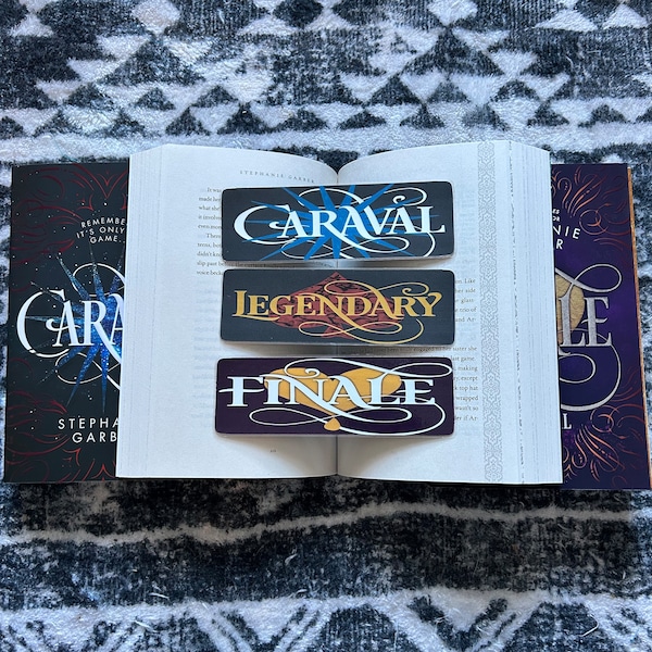 Caraval Series Bookmark Set | Caraval | Legendary | Finale | Stephanie Garber | Laminated Bookmark | Double Sided Bookmark