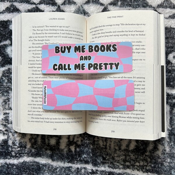 Buy Me Books And Call Me Pretty Bookmark | Double Sided Bookmark | Laminated Bookmark | Retro Bookmark